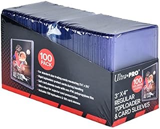 Ultra PRO 3" x 4" Clear Regular Top Loaders for Cards with Card Sleeves Bundle Standard Size 100ct Baseball Card Sleeves Trading Card Sleeve Baseball Card Protectors Toploader Card Protectors