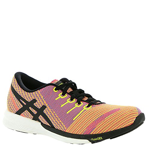 ASICS Women's fuzeX Knit Running Shoe Flash Coral/Black/Safety Yellow 7.5 (S)