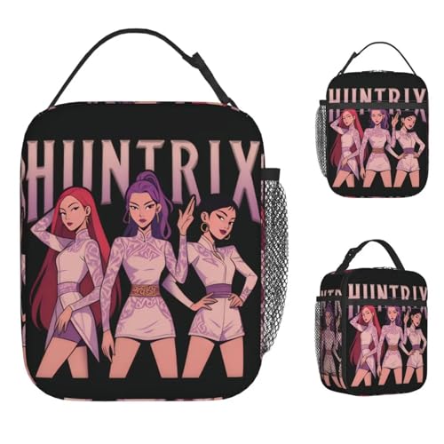 IRUHHGU Bolsa de Almuerzo de Juego de Anime Lonchera aislada portátil para Mujeres Bolsa de Nevera Escolar Bolsas térmicas Impermeables