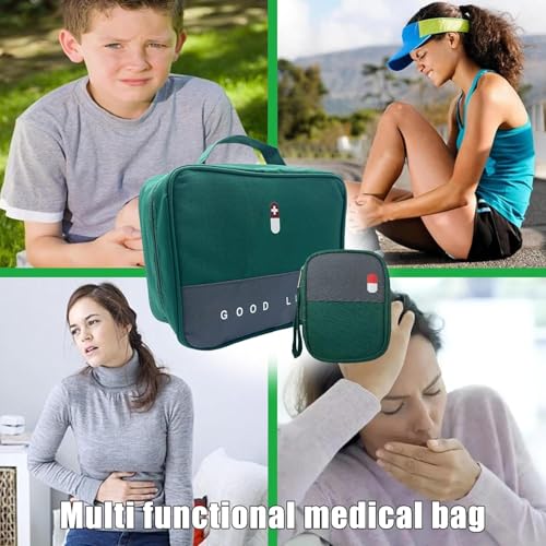 Image of ARURA (LABEL) Medicine Bags, Travel First Aid Box, Empty First Aid Kit Waterproof Medicine Storage Box, First Aid Pouch for Home, Office, Travel, Camping, Hiking (Small + Large)