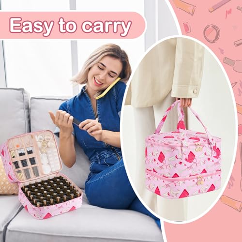 Bolsa de almacenamiento de esmalte de uñas acolchada con doble capa Uross 4