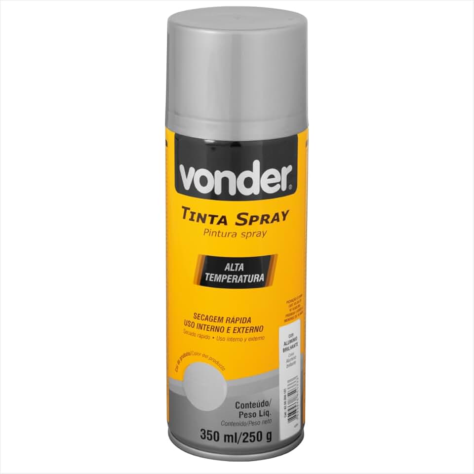 TINTA SPRAY ALTA TEMPERATURA ALUMINIO 350ML VONDER