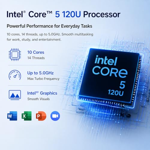 Image of HP 17.3 inch Large Screen Business Laptop, 10-Core Intel Core 5 120U Processor (Up to 5.0GHz), 16GB RAM, 1TB SSD, Numeric Keypad, Privacy Shutter Camera, Windows 11