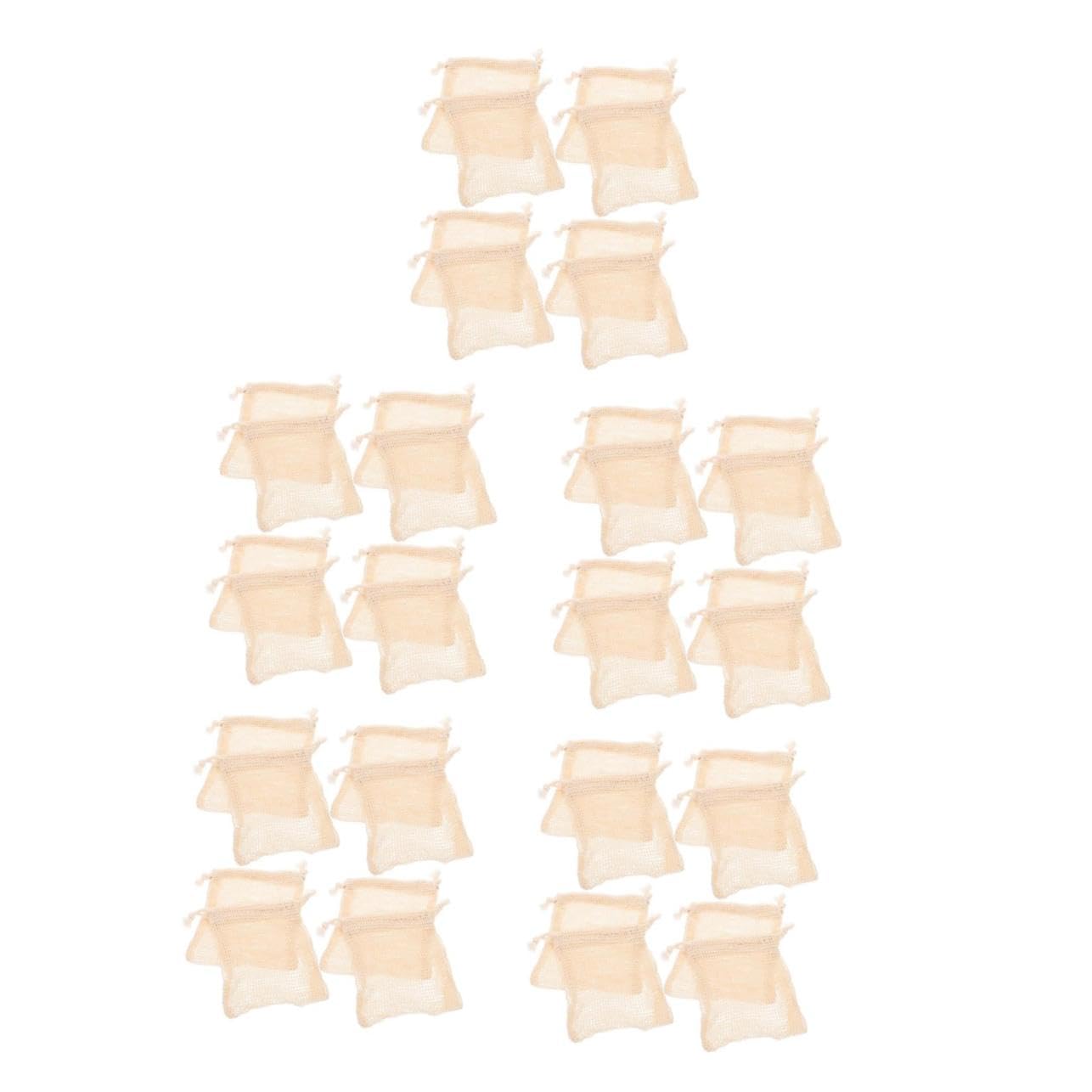 5 Sets Effiziente Gesichtswaschseifenbeutel Baumwollnetz Mit Kordelzug Zum Schnellen Trocknen Netze Zur Blasenherstellung 8 Stück * 5
