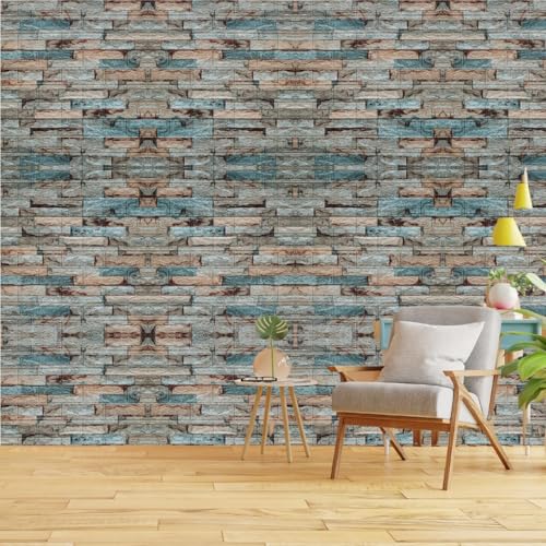Image of REXOTEX Self-Adhesive Waterproof PE Foam 3D Wall Panels Wallpaper Sticker for Bathroom, Living Room, and Home Decoratio (70 x 77cm) (Pack of 50)