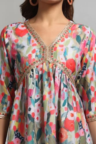 Image of Leriya Fashion Black Kurta Set for Woman | Kurti Set for Woman | Anarkali Suit for Women Kurtis | Short Kurti for Women | Ethnic Jaipuri Straight Kurta Set with Palazzo Pants | Salwar Suit for Party Outfits