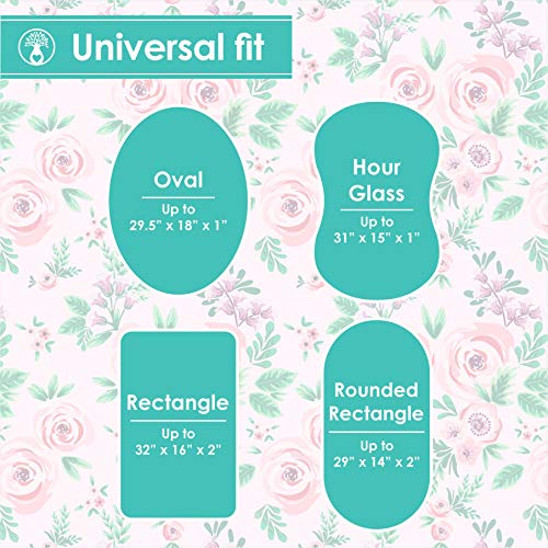 Bassinet Sheets For Baby Girl | Universal Size Fitted Sheet For Bassinet For Baby & Mattress Pad | Ultra-Soft Cotton Fabric 2-Pack Set | Nursery Bedding Mattress Cover & Changing Pad Cover #TOP5