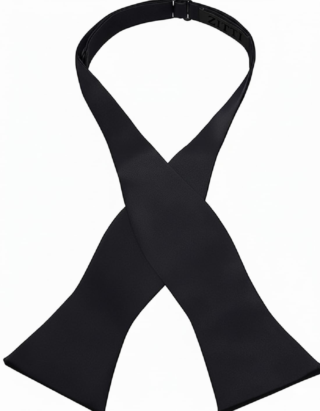 FASHMADE Black Self-Tie Open Bow Tie for Men | Premium Satin Adjustable Freestyle Bowtie for Tuxedo, Wedding & Formal Wear-image-18