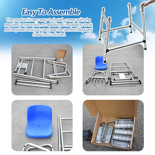 Silla de Socorrista en Acero Inoxidable 3 Peldaños 150 cm miniatura 7