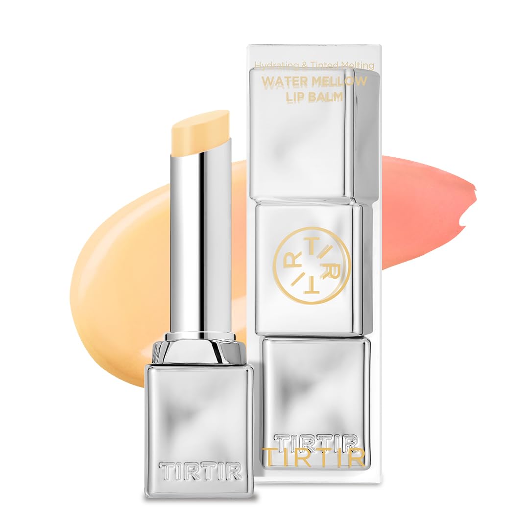 TIRTIRWater Mellow Lip Balm, 03 Peach Lemony, 0.11 Fl Oz – pH Color Changing Organic Korean Lip Care, Lightweight Deep Hydration Lip Moisturizer for Women Men, Paraben Free