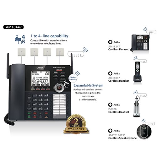 Image of VTech Accessory Handset for VTech AM18447 Small Business System, Black (Pack of 4)