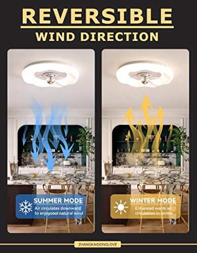 Ventilateur de plafond réversible été hiver à éclairage LED