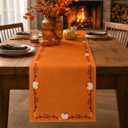 Thanksgiving Pumpkin Decor Fall Table Runner Tablecloth Rectangular 72x13’‘ - image 5