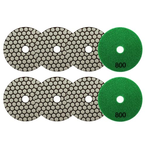 Almohadillas Pulido Diamante Seco Grano 800-8 Piezas 100mm Discos...