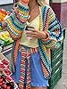 HOULENGS Women's Rainbow Cardigan Sweater Open Fro... #3