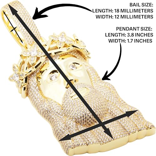 14K Yellow/White Gold Plated Brass AAA Cubic Zirconia Jesus Piece Pendant Hip Hop Costume Fashion Jewelry For Men2