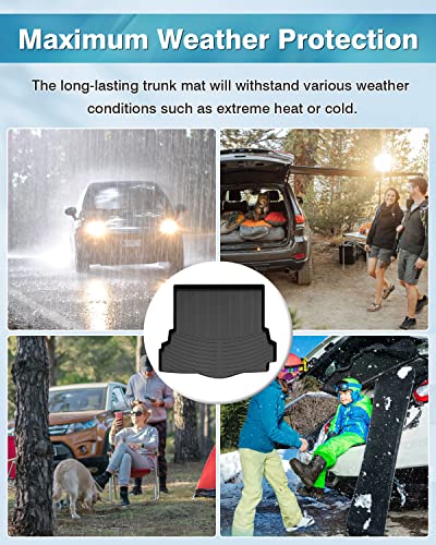 Image of Mixsuper All Weather Cargo Liner - Custom Fit Trunk Mat Compatible with Ford Fusion (2013-2020), Platinum (2017-2018), Sport (2017-2020) Black
