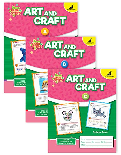 Image of Woodsnipe Art Craft Books for Preschool & Kindergarten Ages 2 to 6 Years| Simple Easy Fun Activities to Develop Creativity, Fine Motor Skills| Painting, Puppets, Origami, Paper Art with Daily Objects