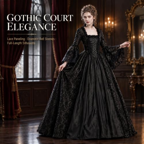Women's Gothic Dress Victorian Medieval Queen Costume Masquerade Ball Gown - image 2