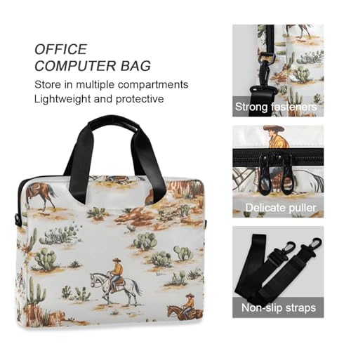 Maletín portátil con diseño western para laptop 13-15.6 pulgadas miniatura 6