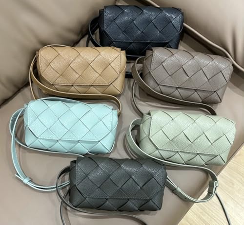 Unisex Woven Bag Purses and Handbags Trendy 2025 Vegan Leather Woven Tote Shoulder Bag Handbag Clutch Crossbody Purse Travel 5