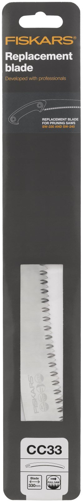 Fiskars gebogenes Sägeblatt für Profi Handsägen SW 240 SW 330, 33 cm, Hochwertiger Stahl, CC33