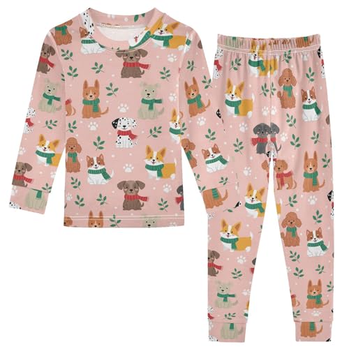 Pajama Sets Long Sleeve Winter Cute Dogs Soft Comfy Sleepwear 2 Piece PJS 3-8T