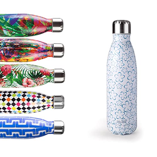 IBILI - Botella termo spring blue 500, Acero Inoxidable 18/10, Doble pared, Reutilizable