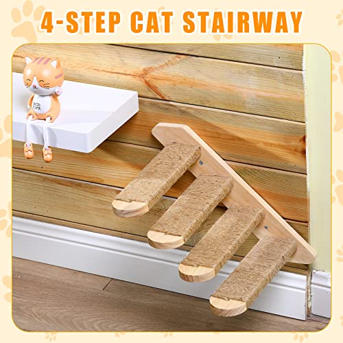 Escalera para gatos de pared de madera, 2 unidades miniatura 5
