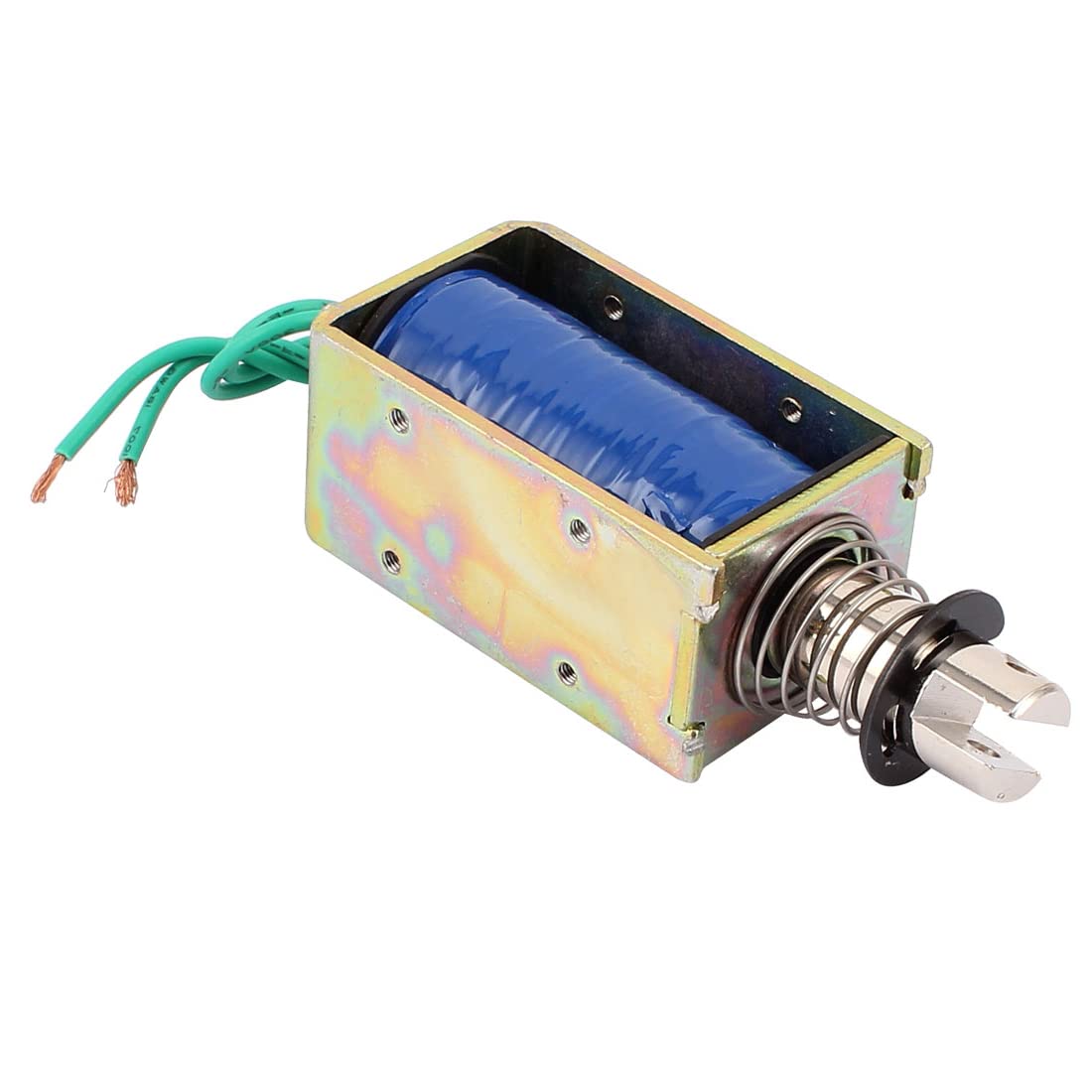 PATIKIL Spingi Tiri Attuatore 10mm 12V Blu/Bronzo Tono/Argento Tono Verde