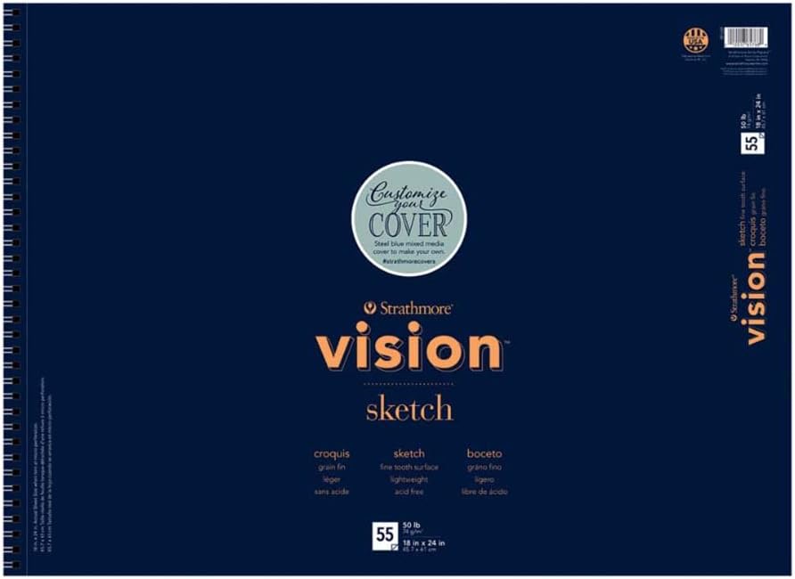 Strathmore (657-68) Vision Sketch Pad, 18" x 24", White, 55 Sheets