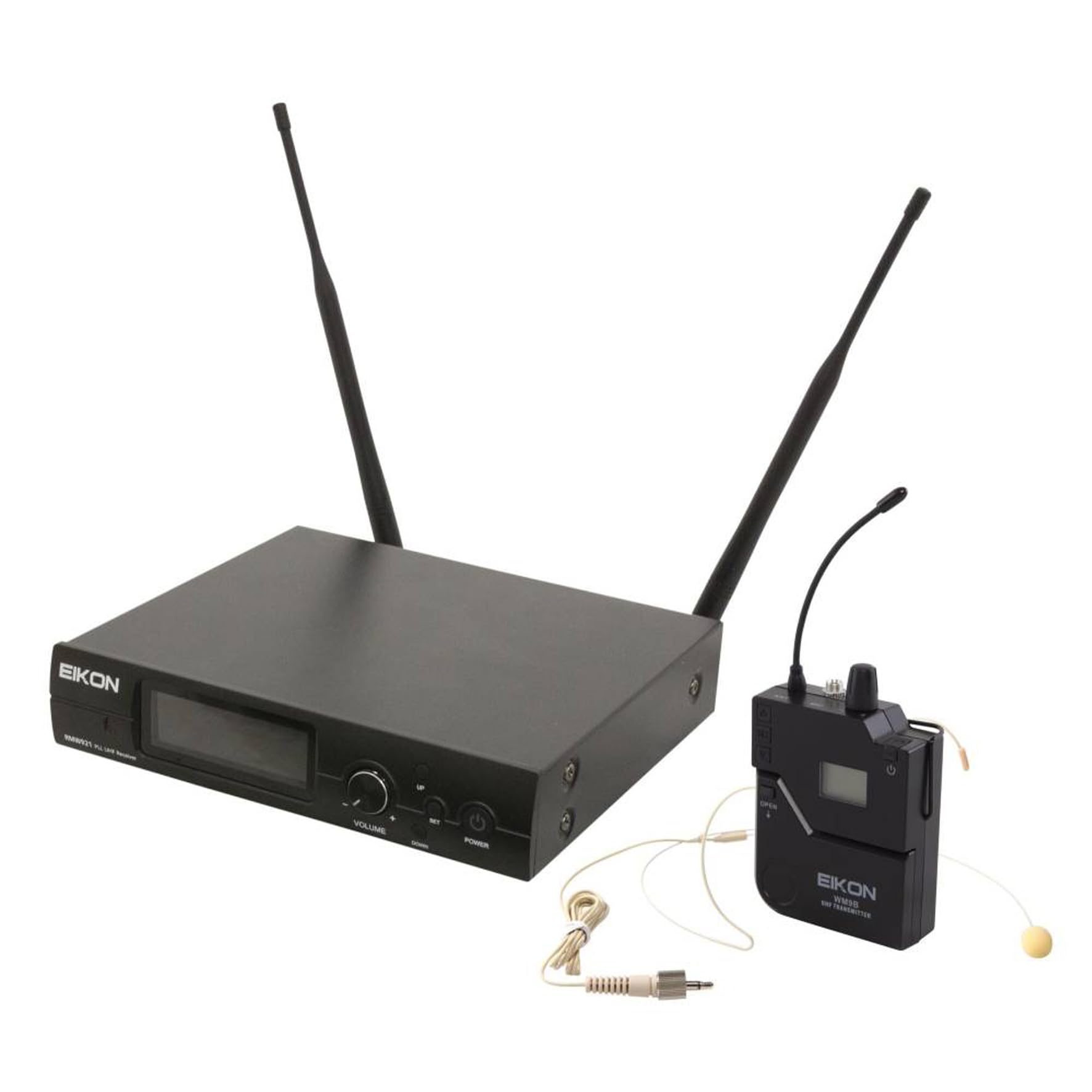PROEL EIKON RMW921HA - Sistema microfonico Wireless UHF TRUE DIVERSITY PLL, con microfono ad Archetto, Color Carne