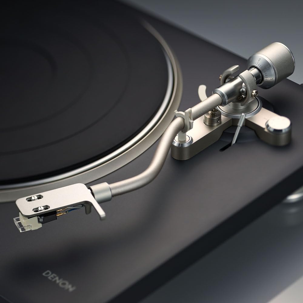 Denon Platine tournante Bluetooth Hi-FI DP-500BT (Noir), préampli Phono commutable intégré, contrôle Semi-Automatique, Cartouche MM, Tourne-Disque Vinyle à entraînement par Courroie 33⅓, 45 et 78 TR