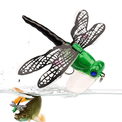 トンボ餌 | フック付きのリアルなトンボの形のトップウォーターフェイクベイト トンボ疑似餌 7.5 センチメートル/6.2 グラムトンボ 餌水面システム波這昆虫 餌フライバイオニック餌水面疑似餌| 沿岸、海水、淡水用のフック付きトンボ ルアーのサムネイル