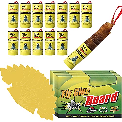 34 PCS Fly Killer Set Fly Paper Butterfly Shape Sticky Fly Trap Fly Strips Indoor and Outdoor