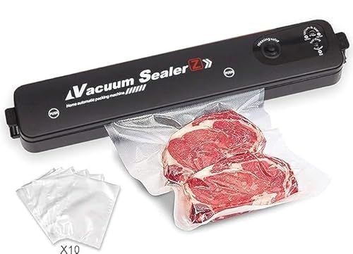 Sigillatrice sottovuoto per alimenti con 10 PCS di sacchetti per sigillatura sottovuoto Sacchetti di stoccaggio riutilizzabili per la conservazione degli alimenti,la cottura sous vide
