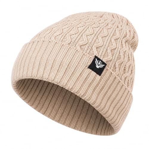 Image of AMOLDO Unisex Woolen Beanie Cap | Warm Winter Hat - Zigzag Design