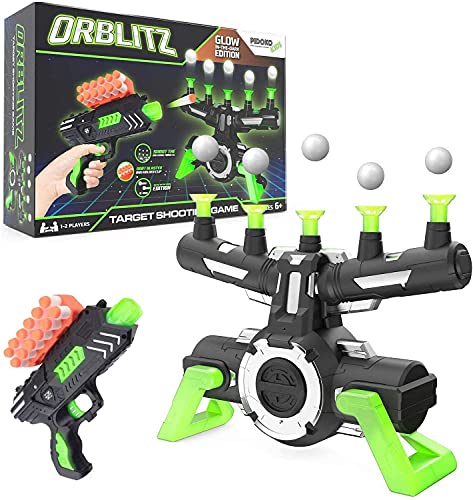 Pidoko Kids Hover Shot - Orblitz Floating Ball Shooting Game - Compatible with Nerf - Glow in the Dark Target Practice with Foam Dart Blaster - Cool Toys for Boys 6 7 8 9 10 11