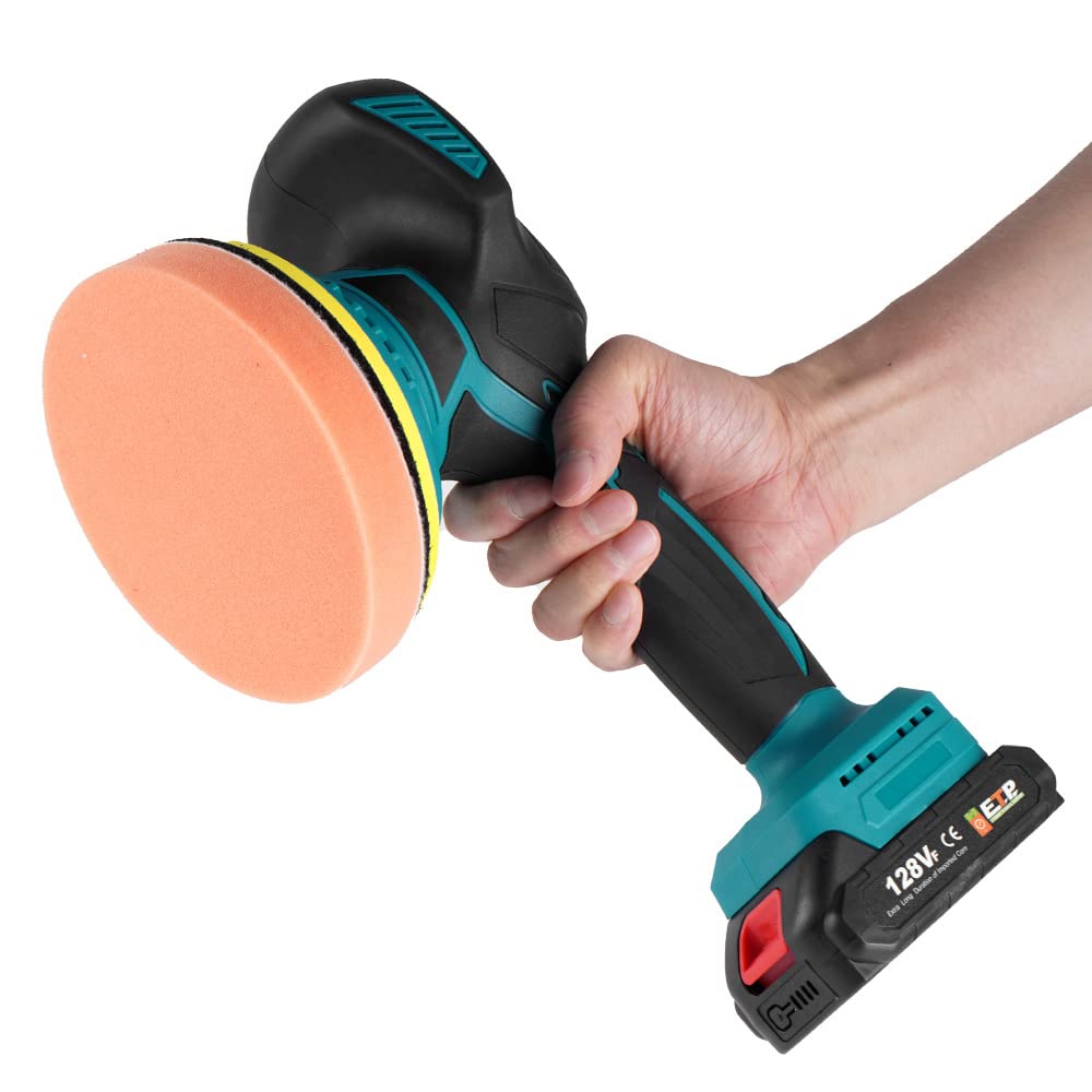 Pulidor de Coche, Pulidor De Coche Inalámbrico, 2500-7000 RPM Pulido Automático Eléctrico De 6 Velocidades, Para Metal Limpio, Para Pulido Y Encerado De Coches, Muebles (1 batería 1 cargador)
