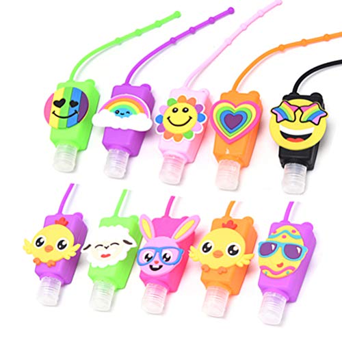 XIDAJIE 10Pack Cartoon Mermaid Silicone Hand Sanitizer Holder 30 ML Reusable Liquid Soap