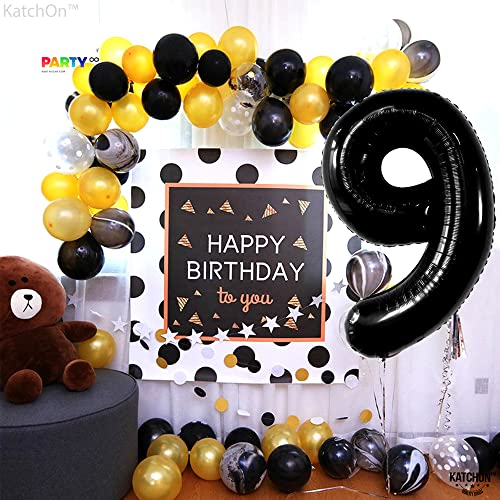 Image of KatchOn Black Number 9 Balloon 40 Inch, Foil 9 Birthday Balloon
