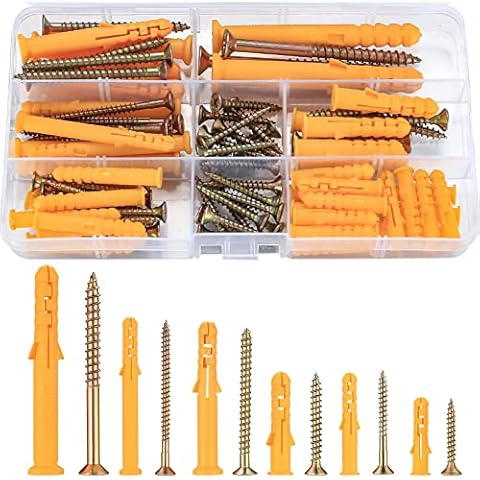 88 Pcs Heavy Duty Wall Plug and Screw Set Cover