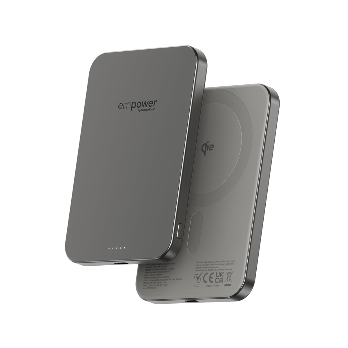 Empower by PanzerGlass - Batería externa (5000 mAh, titanio), color gris