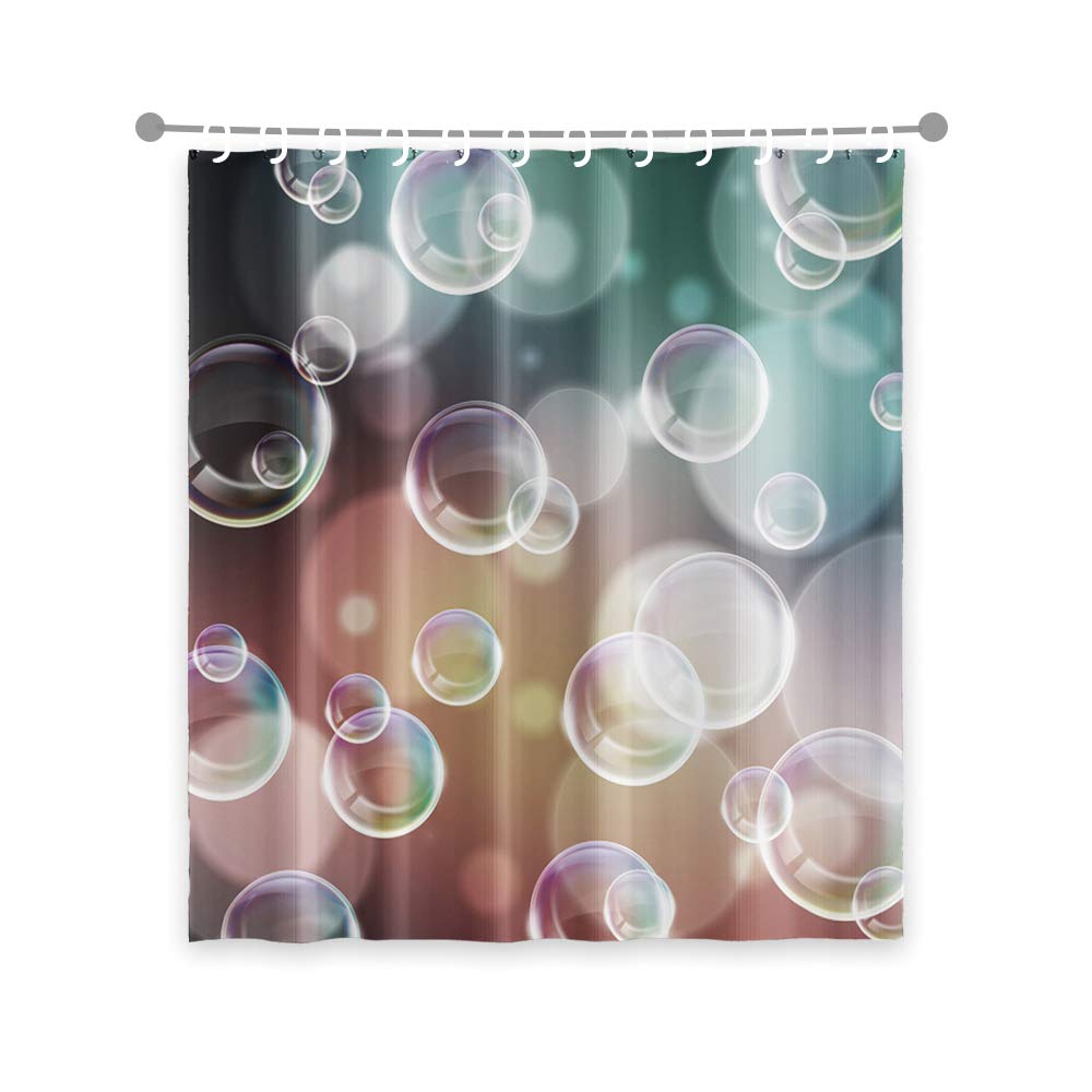 OERJU 60x72inch Colorful Bubbles Shower Curtain Dreamy Beautiful Sparkle Geometric Circle Modern Fashion Art Bathroom Decor Waterproof Fabric Bathtub