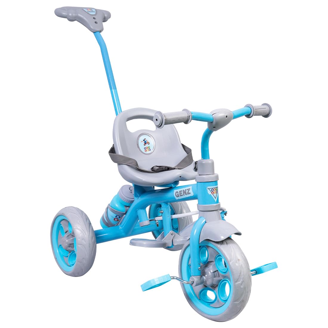 BeyBee GenZ Secure Baby Tricycle with Seat Belt, Water Bottle, Parent-Push Handle| Kids Tricycle (Blue) (B0CCSTRQ1G) Amazon Price History, Amazon Price Tracker