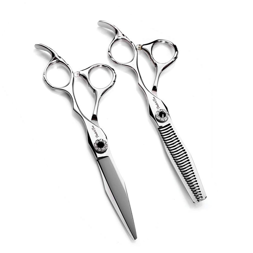 Professional 6.0 Pollici 440C Parrucchiere Scissors Set Barber Cesoie dei Capelli delle Donne Diradamento Cesoie Giapponese degli Uomini dell'Acciaio Inossidabile di Uso della Casa del Barbiere