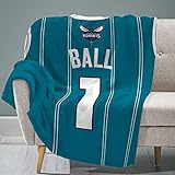 Sleep Squad Miami Charlotte Hornets LaMelo Ball 60 x 80 Raschel Plush Blanket an NBA Throw