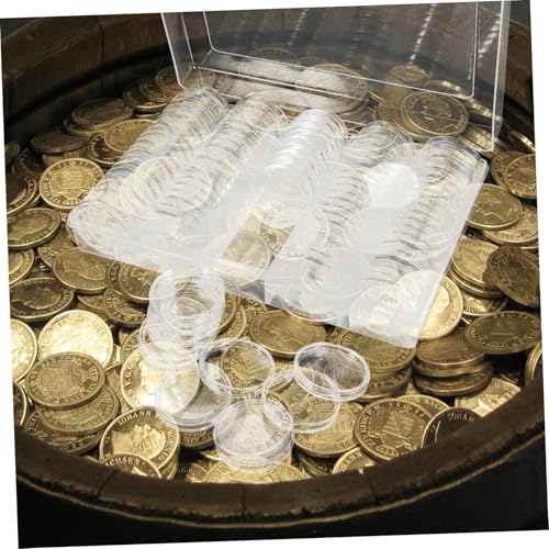 Set de 100 cajas organizadoras transparentes para monedas miniatura 5