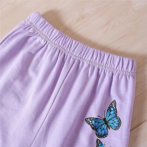 Girls Tracksuit Butterfly Print Crop Hooded Sweatshirts Jogger Sweatpants Clothing Sets Fall Winter Cotton Comfy Sweatsuit2