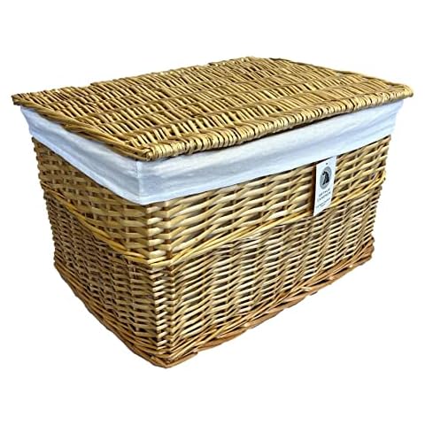 Arthur Cameron Natural Wicker Storage Basket Hamper Box (Extra Small, Natural) Cover
